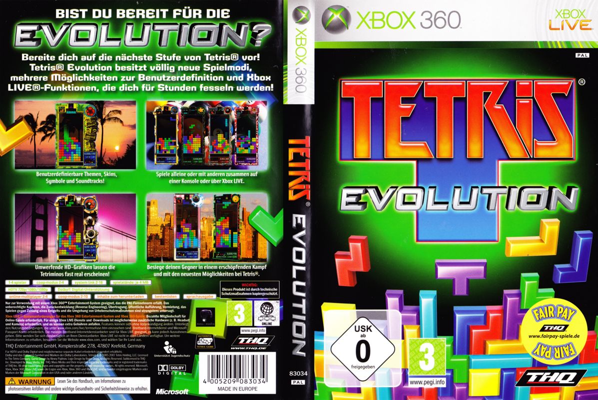 Tetris Evolution box art for Xbox 360